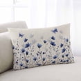 thumbnail image 2 of Purple Floral Butterfly Throw Pillow Cover 24 x 36 Inch Decorative Pillow Cover Spring Farmhouse Botanical Beige Lumbar Pillowcase Seasonal Rectangle Cushion Case for Couch Sofa Bed Living Room, 2 of 7