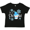 thumbnail image 3 of Inktastic Let It Snow Cute Snowman in Hat and Scarf Boys or Girls Toddler T-Shirt, 3 of 5