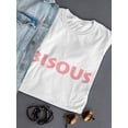 thumbnail image 3 of French Bisous Graphic Women White T-Shirt, Female x-Large, 3 of 4
