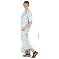 thumbnail image 4 of Sakkas Maha Soft Womens Short Sleeve Nightgown Sleep Dress Breathable No Bunch Up - Aqua-floral - Large, 4 of 5