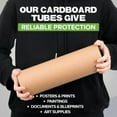 thumbnail image 4 of 4" x 12" Reinforced Kraft Paper Mailing Tube, Pack of 1 Tube with 2 Caps – Secure USPS Approved Poster Tube – Cardboard Tube for Shipping and Storing Posters, Prints, Artwork, or Documents, 4 of 5