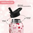 thumbnail image 3 of 32oz Pink Cherry Insulated Aater Water Bottle with Straw Gym Hiking Sports Coffee Mug Cup Water Bottles,Cherry Gifts for Wome Decor Stuff Accessories, 3 of 6