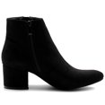 thumbnail image 5 of Ollio Women's Shoes Faux Suede Chunky Heel Zip Up Ankle Boots TWB01016, 5 of 6