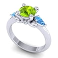 thumbnail image 2 of 2.50 Carat Round Cut Peridot & Blue Topaz Gemstone Sparkle Engagement Ring for Ladies Solid 18K White Gold Size 10.5 by Diamond-Capitals, 2 of 8