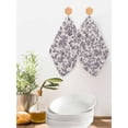 thumbnail image 2 of Farmhouse Purple Kitchen Dish Towels for Drying Dishes Set of 4, Vintage Flower Leaf Botanical Plant Waffle Weave Microfiber Hand Tea Bathroom Towels Quick Dry & Absorbent Towel 12x12, 2 of 7