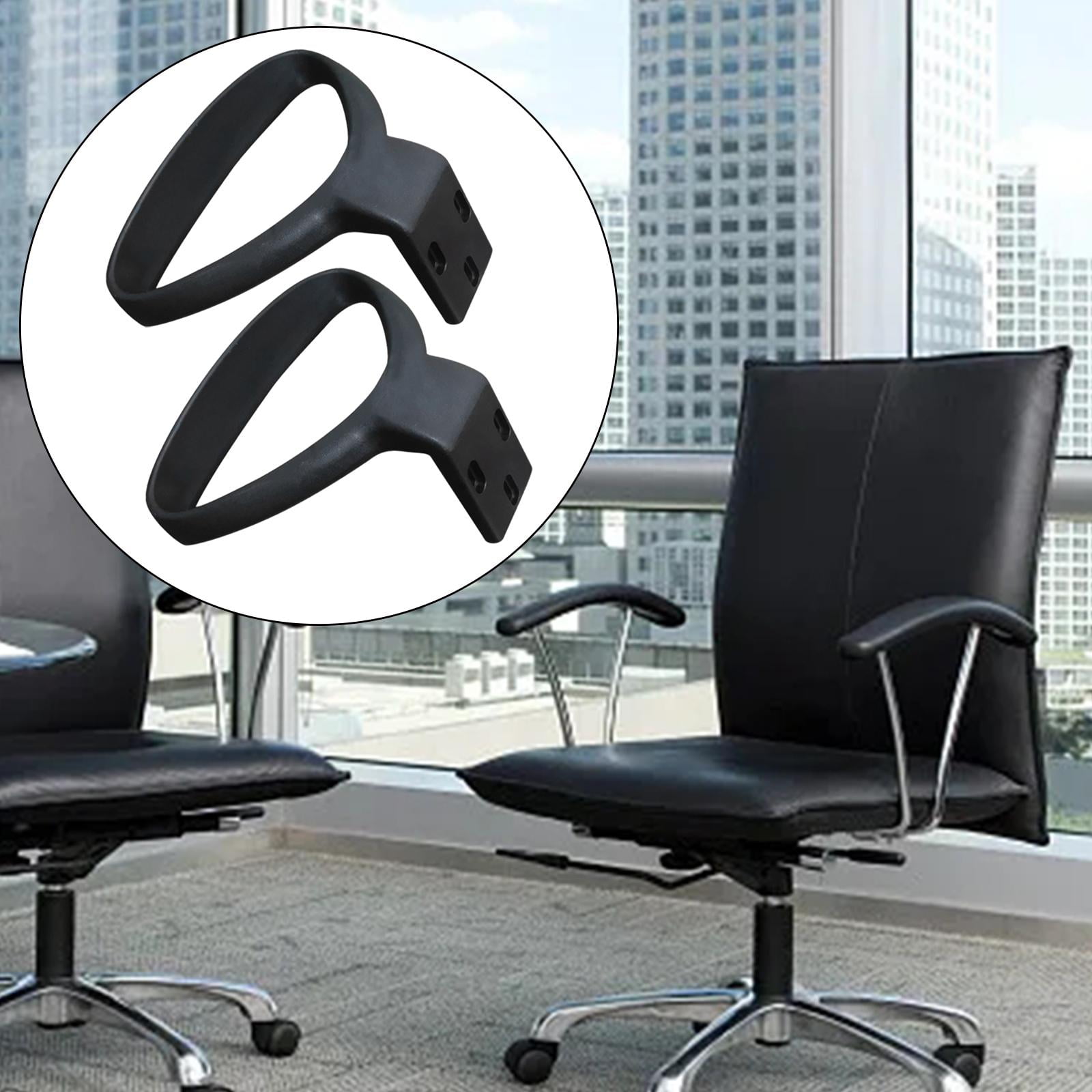 Kichvoe 2-Pack Office Chair Ring Armrests - Replacement Loop Arms For Gaming & Office Chairs, Black