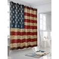 thumbnail image 3 of Vintage American Flag Small Stall Shower Curtain, Waterproof Shower Curtains for Bathroom, Retro USA Flag Blue Red Washable Fabric Cloth Bath Curtain for Bathtub Decoration with Hooks 36x72 Inches, 3 of 6