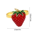 thumbnail image 3 of Anillos para servilletas de frutas ANGGREK 6 PCS Aleación Rojo Amarillo Fresa 3,5 × 2,5 cm Limón 4 × 2,8 cm, 3 of 8