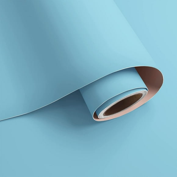 shiyou-15.7"x78.7" Light Blue Contact Paper Peel and Stick Wallpaper Blue Self Adhesive Removable Light Blue Wallpaper Waterproof Decorative Contact Paper for Cabinets Drawers Shelves Countertops