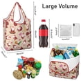 thumbnail image 3 of 5 Pack Foldable Shopping Bag,Beige Christmas Santa Pattern Reusable Grocery Bags with Pockets,Large Reusable Tote Bags with Handles Waterproof & Lightweight, 3 of 6