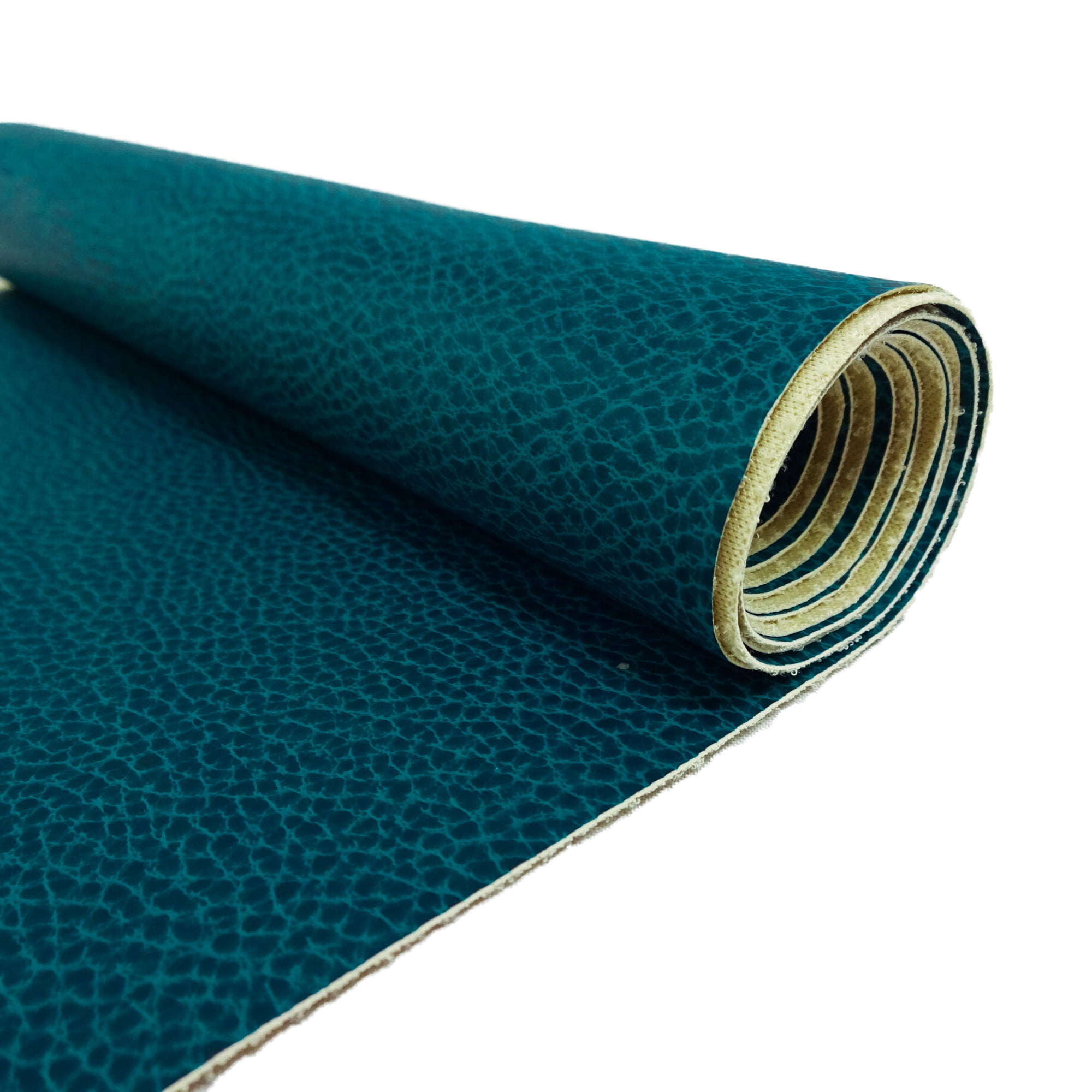 Shason Textile 54" x 8 Yards 100% Polyester Faux Leopard Leather Craft, Teal