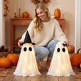 thumbnail image 5 of 2 Pack, Halloween Ghost Decorations Cute Ghost Decor Spooky Indoor Outdoor Halloween Decorations Whimsical Halloween Figurines for Home Mantel Party Display, No Light, 5 of 5