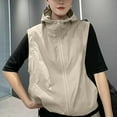 thumbnail image 2 of Summer Sun Protection Jacket for Womens UPF 50+ Sleeveless Shirts Front Zipper Spf Jacket Uv Cooling Hoodie Quick Dry Athletic Stretch Uv Spf Camisole Beach Workout Riding Camping Clothes, 2 of 3