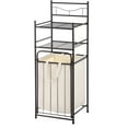 Mainstays Steel 2Shelf Bathroom Storage Tower with Hamper, Oil Rubbed