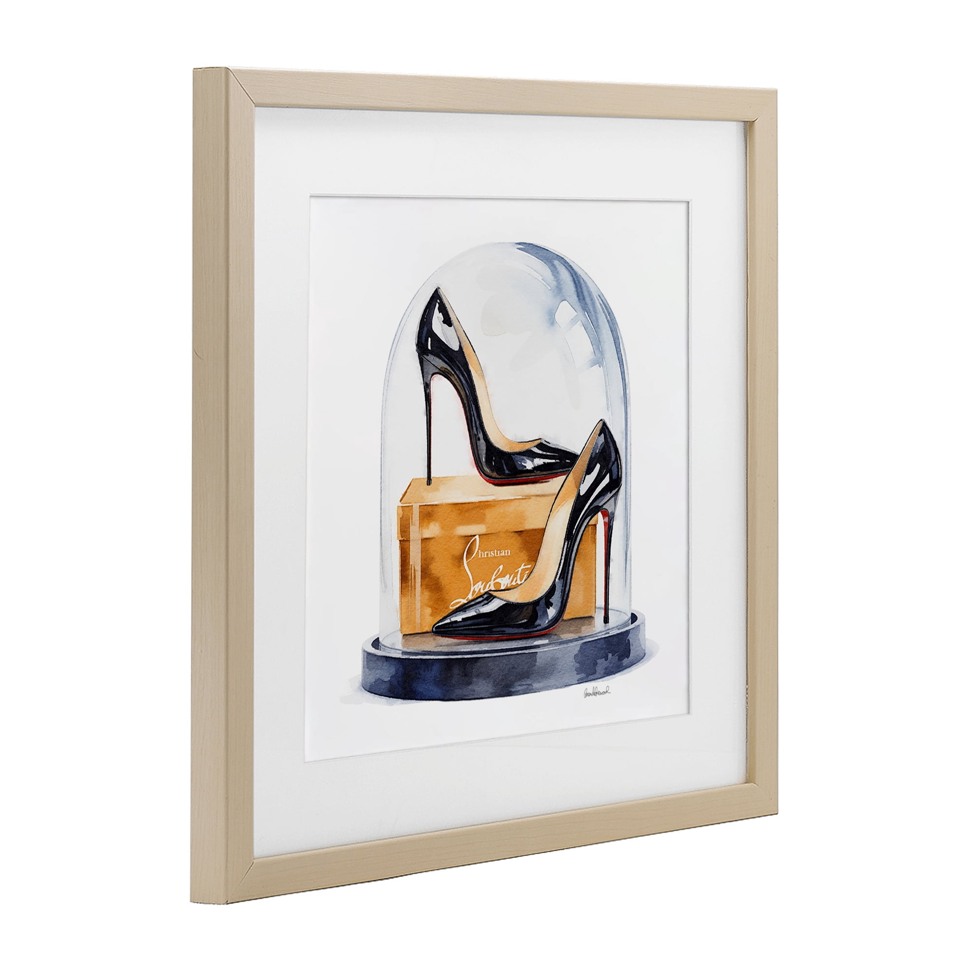 Stupell Industries Black High Heels Dome Birch Framed Print Under Glass, design by Amanda Greenwood