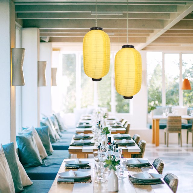 Moluckfu 2Ud Lámparas Colgantes Japonés Estilo Decorativas Impermeables En Dorado Para Ambiente Festivo