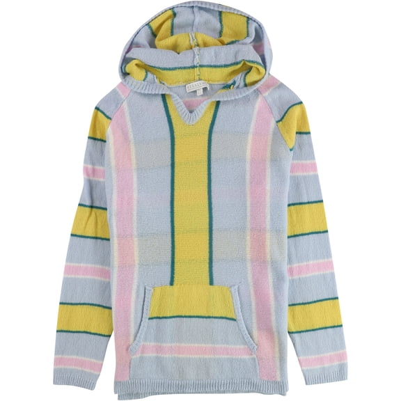 P.J. Salvage Womens Striped Sweater Pajama Hoodie, Blue, Medium