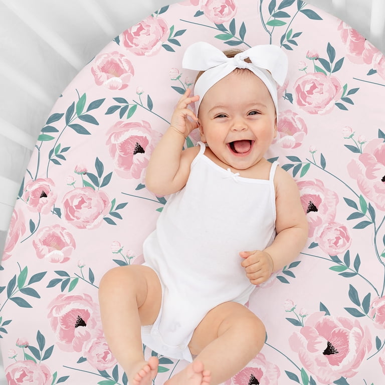 Gllquen Baby Fitted Bassinet Sheets, 2 Pack Rose Garden photo 2