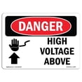 thumbnail image 1 of SignMission OS-DS-A-1218-L-1328 12 x 18 Po Signe de Danger OSHA - Haute Tension au-Dessus, 1 of 1