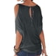 thumbnail image 4 of Camiseta con hombros descubiertos para mujer, blusa informal de algodón de manga corta, gris, XXL Methold  AP001290-23, 4 of 7