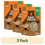 (3 pack) Bear Naked Cacao and Cashew Butter Crunch Granola Cereal, Gluten Free, 11 oz Bag