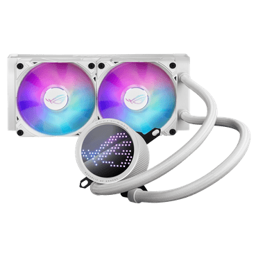 ASUS ROG RYUO III 240 ARGB White Edition All-in-one AIO Liquid CPU Cooler 240mm Radiator, Asetek 8th gen pump solution, Anime Matrix™ LED Display and ROG AF 12S ARGB fan.