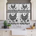 thumbnail image 4 of 3 Piece Kitchen Curtains and Valances Set Chicken Hen Cafe Curtains 36 Inch Length Rooster Animals Farmhouse Plaid Country White Wooden Valance & Tier Curtain for Living Room 54"x18"+27"x36"*2, 4 of 6