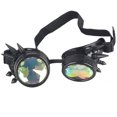 thumbnail image 3 of C.F.GOGGLE Rivet Kaleidoscope Rave Rainbow Crystal Lenses Steampunk Goggles, Black/ Copper/ Brass, 3 of 3