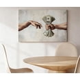 thumbnail image 2 of The Creation Of Adam Cash Fan Canvas Wall Art, Funny Financial Success Decor, Classic Art Parody Artwork For Office, Living Room, Man Cave, Ready To Hang 12*18inch(30*45cm), 2 of 6