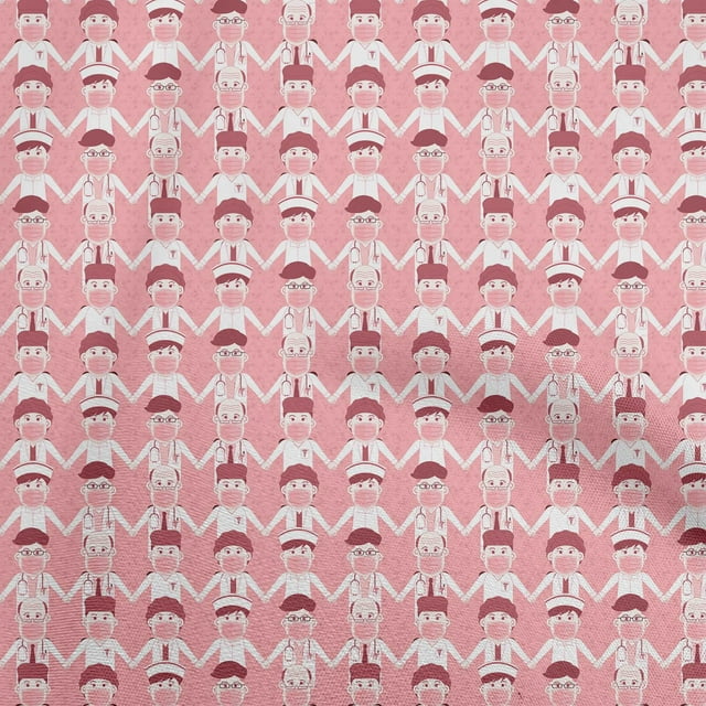 oneOone Cotton Poplin Medium Pink Fabric Medical Sewing Craft Projects Fabric Prints By Yard 42 Inch Wide