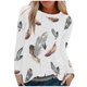 thumbnail image 1 of Tops de cuello redondo transpirables cómodos de manga larga con estampado de moda para mujer Pompotops FGAJ9198, 1 of 5