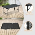 thumbnail image 5 of HooKung 4 FT Folding Table with Carry Handle, Portable Fold-in-Half Plastic Table, Rectangle Foldable Table for Indoor/Outdoor Black, 5 of 9