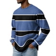 thumbnail image 4 of OIOLOYJM Waffle Shirts for Men Casual Solid Color Long-Sleeve Crewneck T-Shirt Basic Knitted Tops Spring Work Blouses Blue L, 4 of 4