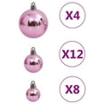thumbnail image 5 of vidaXL 111 Piece Christmas Bauble Set Pink Polystyrene, 5 of 5