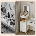 thumbnail image 6 of Makeup Cart Organizer with Mirror, Large Floor Skincare Organizers Make Up Organizers-Vanity Storage Organizer Cosmetic Display Cases Holder for Skin Care Perfume Nail Polish Brush Hair Tool (Gold), 6 of 8
