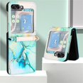 thumbnail image 5 of SaniMore Case for Samsung Galaxy Z Flip 5 6.7" 2023, PU Leather Case Luxury Marble Pattern Cash Pocket Crossbody Lanyard Fashion Case for Girls Women for Samsung Galaxy Z Flip 5, Green, 5 of 7