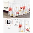 thumbnail image 3 of Pastoral Flowers Bed Skirt Colorful Floral Leaves Plants Watercolor Bed Skirts Queen Size 18 Inch Drop, Wrap Around Dust Ruffle&nbsp;Bedskirt with Adjustable Elastic Belt for Queen Size Beds, 3 of 7