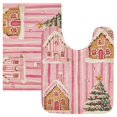 thumbnail image 7 of Yayeee Bath Rugs for Bathroom Floor Set of 2 Non Slip Fluffy Soft Absorbent Mat, Gingerbread Houses, 7 of 7