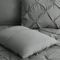 thumbnail image 2 of Bourina Comforter Set, 3-Piece, California King, Pleated Wrinkle-Resistant Microfiber Bedding, Grey, All-Season, 2 of 8
