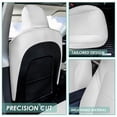thumbnail image 5 of For 2017-2024 Tesla Model 3 FH Group Faux Leather Custom Fit Car Seat Covers   Solid White - Front Seats, 5 of 5
