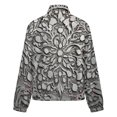 thumbnail image 6 of Jackets for Women Winter Coat Jackets Flannel Stand Collar Jacket(Stone Carved Floral Design,Size:S-4XL), 6 of 7