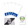 thumbnail image 2 of 5 Pack - Vertical RN Badge Buddies for Nurses with Blue Border - Heavy Duty Spill Proof & Tear Resistant - Double Sided - Printed in USA - by Specialist ID (5 Pack with Bonus RFID Sleeve), 2 of 7