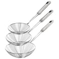 thumbnail image 1 of Juego de herramientas para chefs gourmet, colección de cucharones espumaderos de acero inoxidable macizo, diseño de doble espiral para un mejor rendimiento, colador de alambre con malla en espiral, 1 of 6