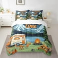 thumbnail image 2 of Erosebridal Camping Time Bedding Twin Size, Nature Adventure Theme Comforter Sets with Sheets, Travel Trailer RV Camper Duvet Set, Breathable Room Decoration, Reversible 7-Piece, 2 of 5