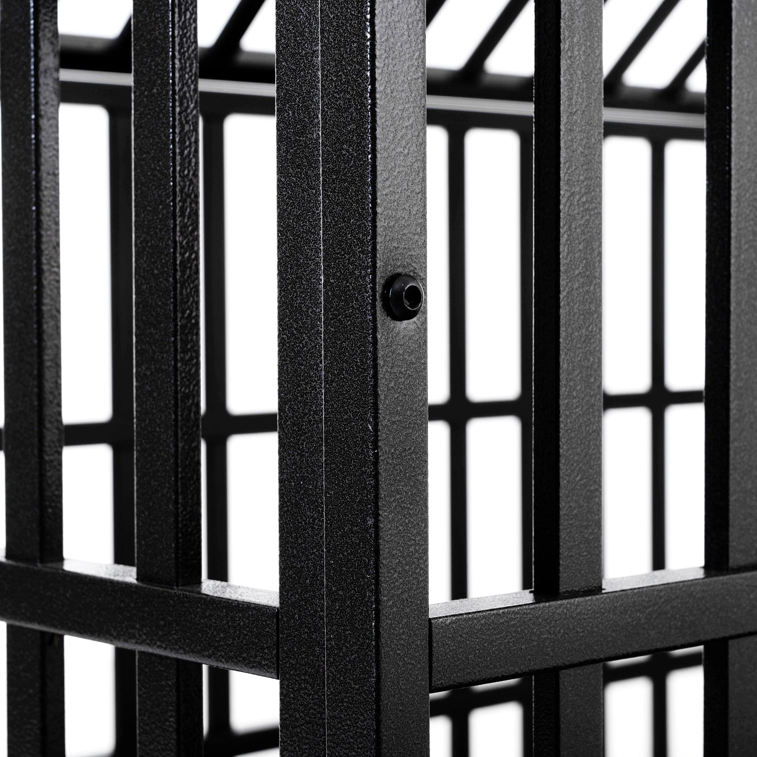 Black Carbon Steel Heavy-Duty Pet Crate, 54.7" Indoor & Outdoor Dog Kennel with Lockable Doors, Removable ABS Trays & Locking Caster Wheels