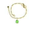 thumbnail image 2 of Delight Jewelry 12mm Crystal Rivoli - Lime Green Gold-tone Paw Infinity Link Chain Bracelet, 6"+2" Extender, 2 of 3