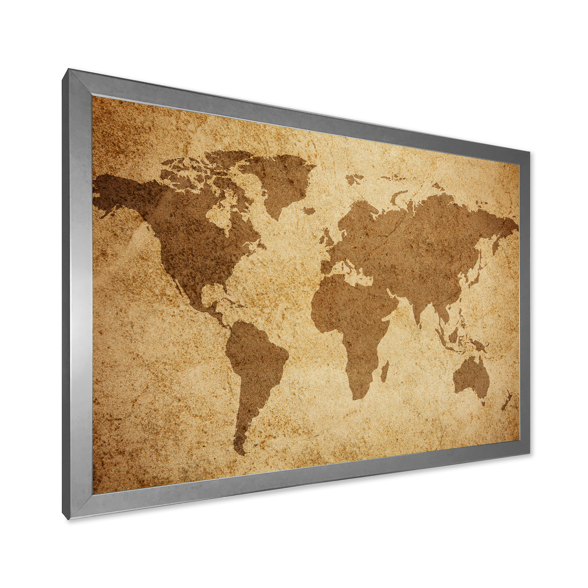 Designart 'Ancient World Map V' Vintage Framed Art Print