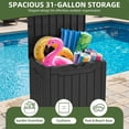 thumbnail image 5 of Uforic 31 Gallon Waterproof Resin Outdoor Storage Box, Lockable Deck Box & Package Delivery Box for Patio Furniture, Gardening Tools, Pool Supplies, Outdoor Organization, Black, 5 of 9