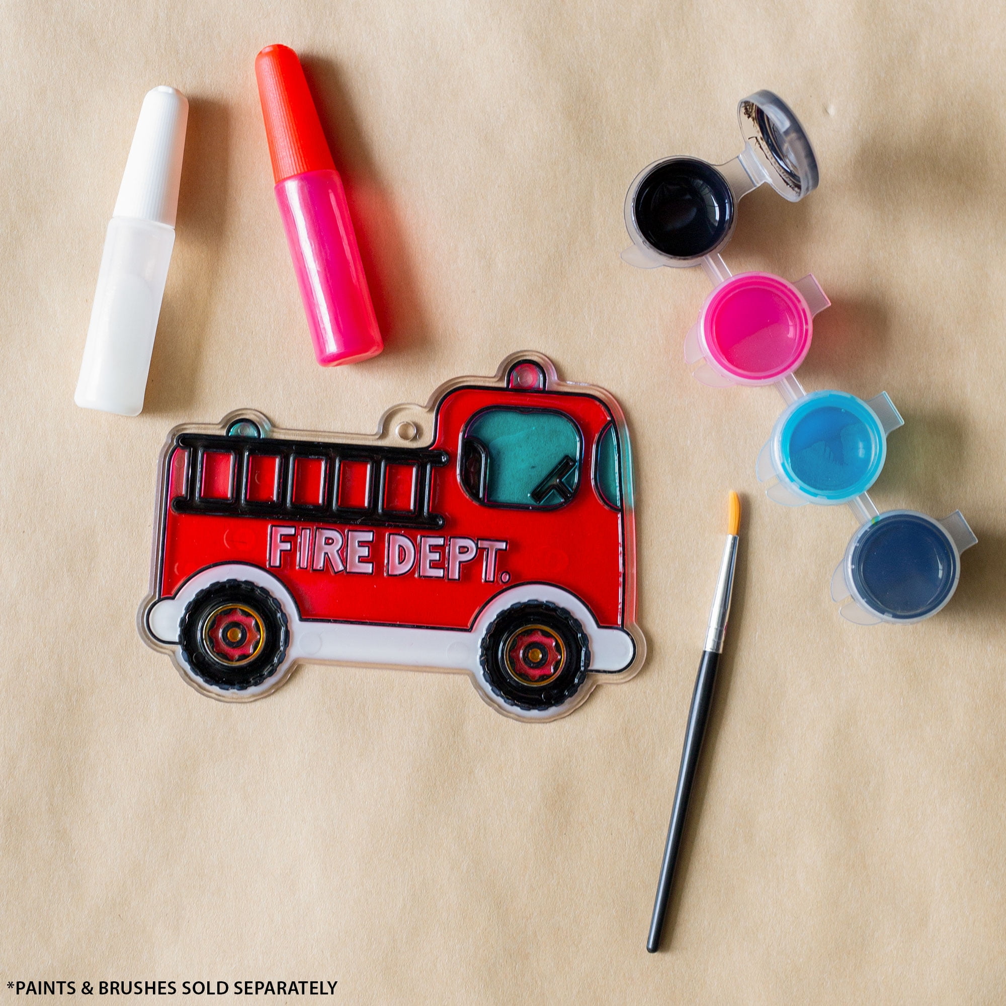 Hello Hobby Ready-to-Paint Fire Truck Suncatcher