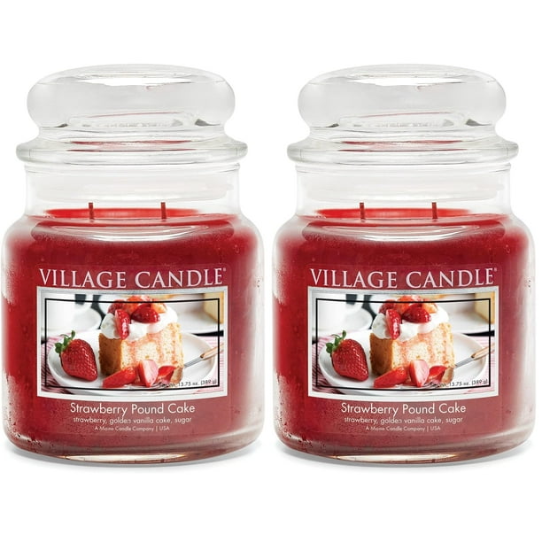 Candle Village Candle, bizcocho de fresa, 400 ml, 2 unidades